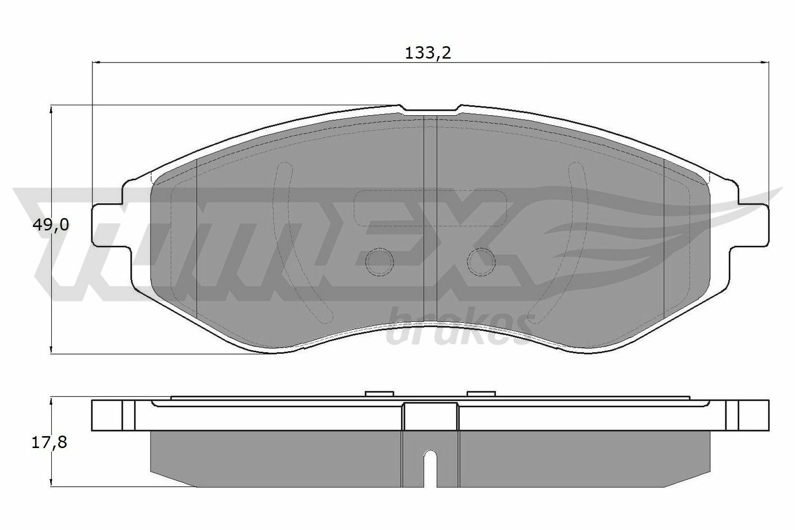 Sada brzdových destiček, kotoučová brzda TOMEX Brakes